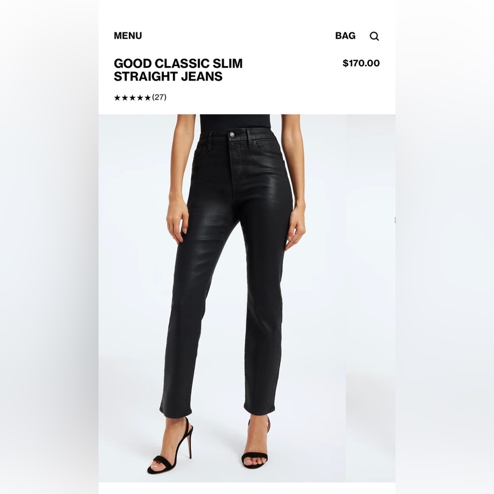 Good American, Good Classic, slim straight jeans!!